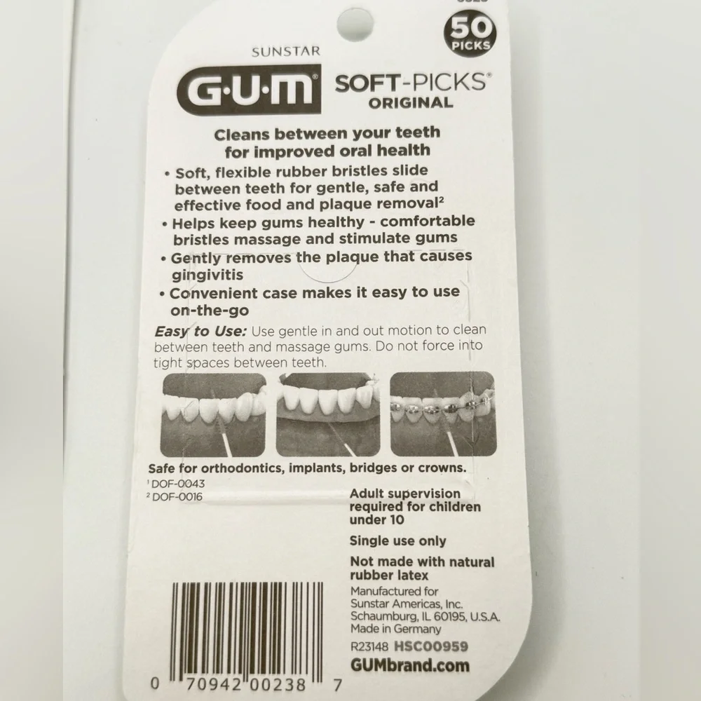 4 packs Sunstar G.U.M. Soft Picks Advanced 50 Picks/Pack - 200 Total Picks